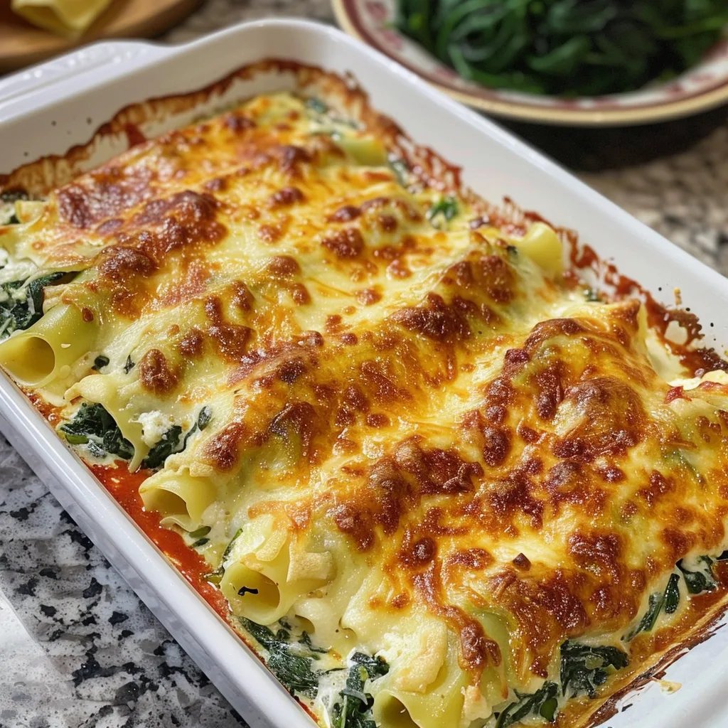 Canelone com Ricota e Espinafre