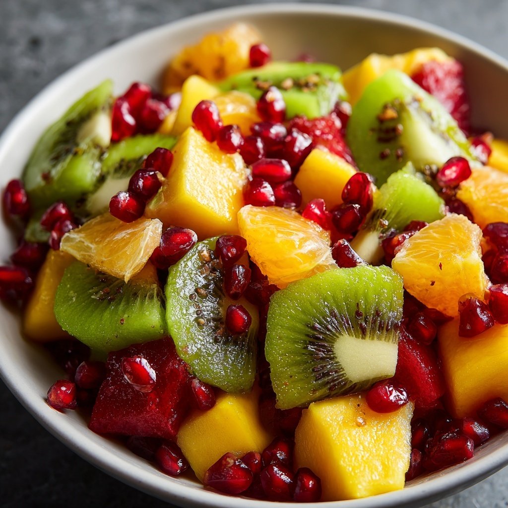 Salada frutas kiwi manga romã