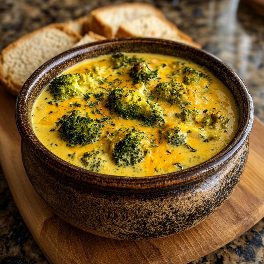 Sopa brócolis cheddar cremosa reconfortante