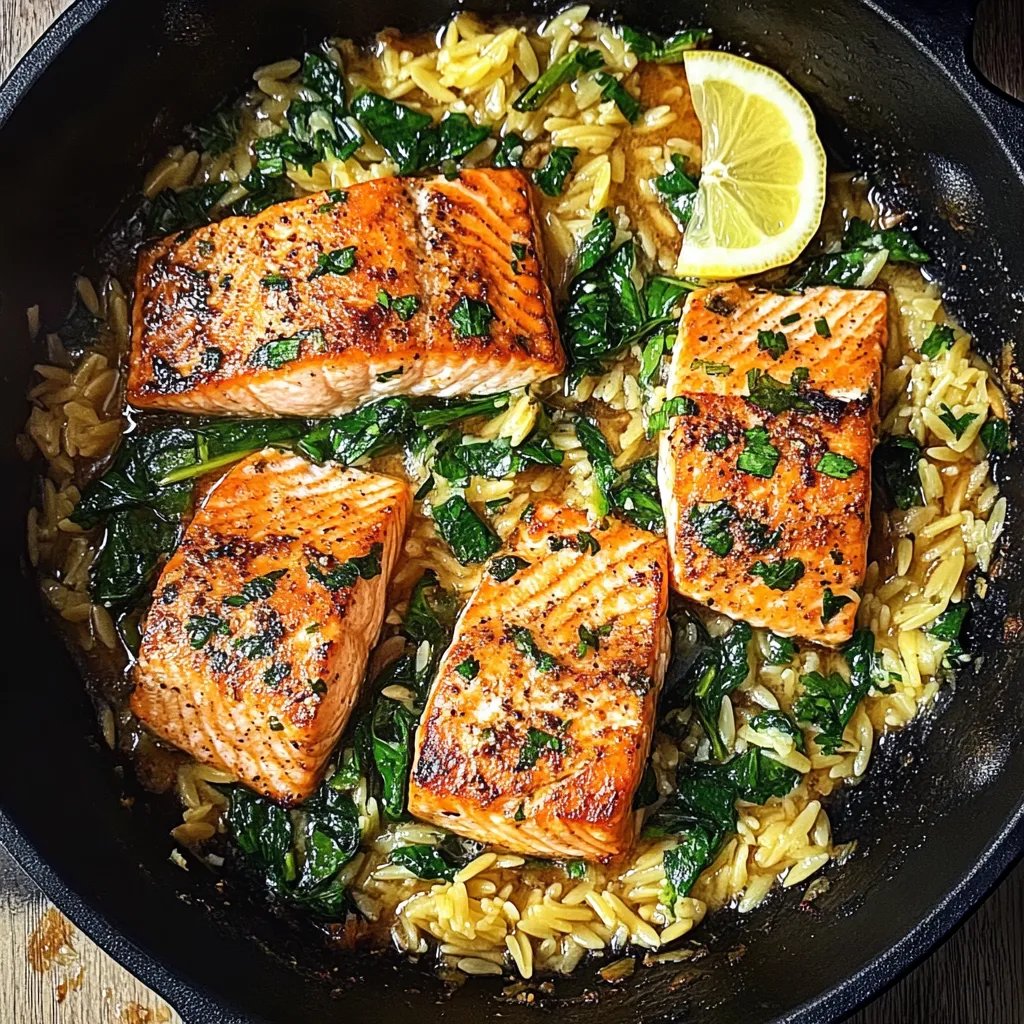 Salmão em Uma Frigideira com Orzo ao Limão: Uma Receita Incrível e Simples