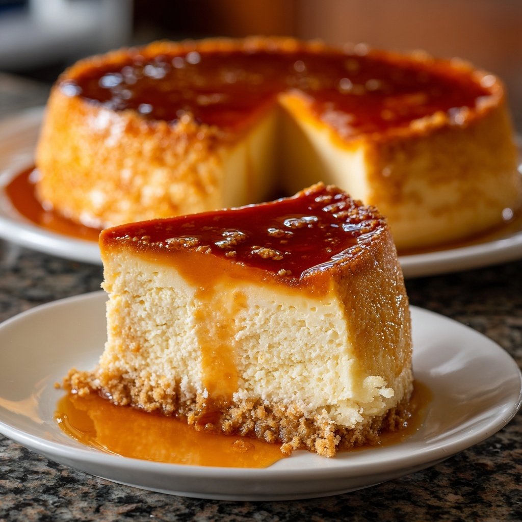 Cheesecake flan de caramelo