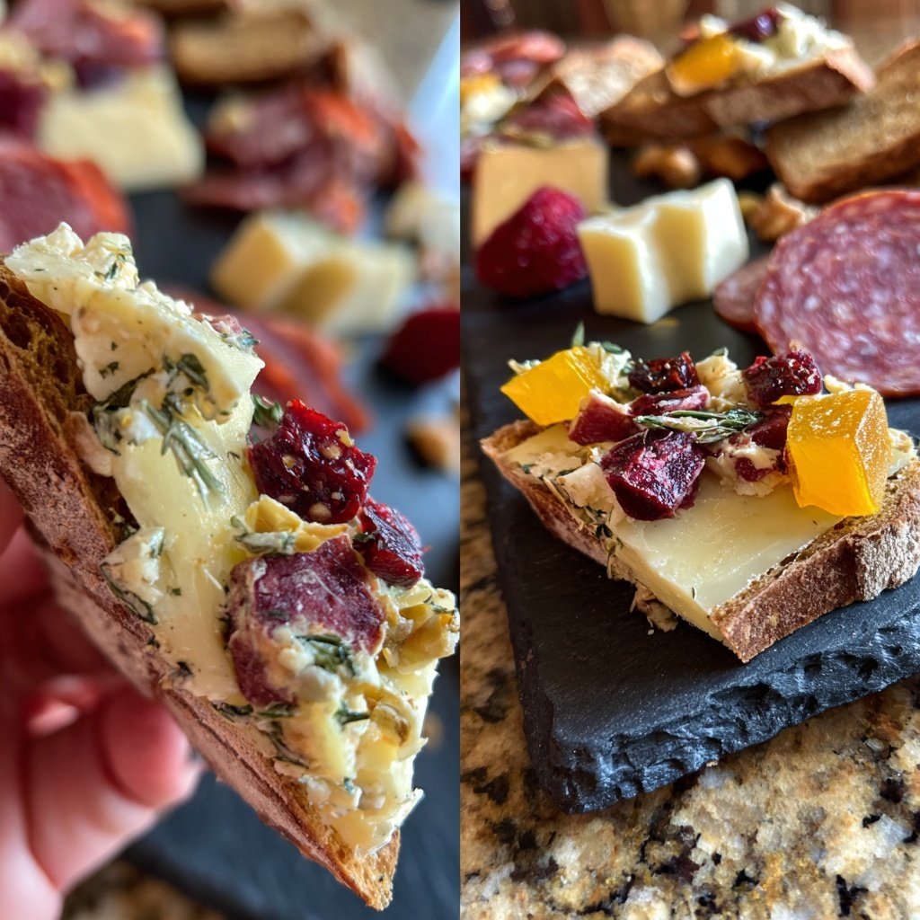 Mistura de salames, queijos e frutas