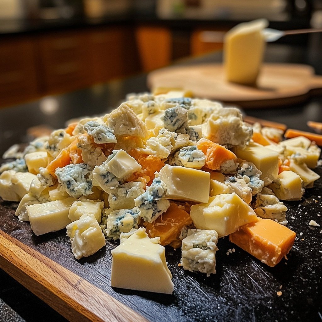 Tábua rústica com queijos artesanais