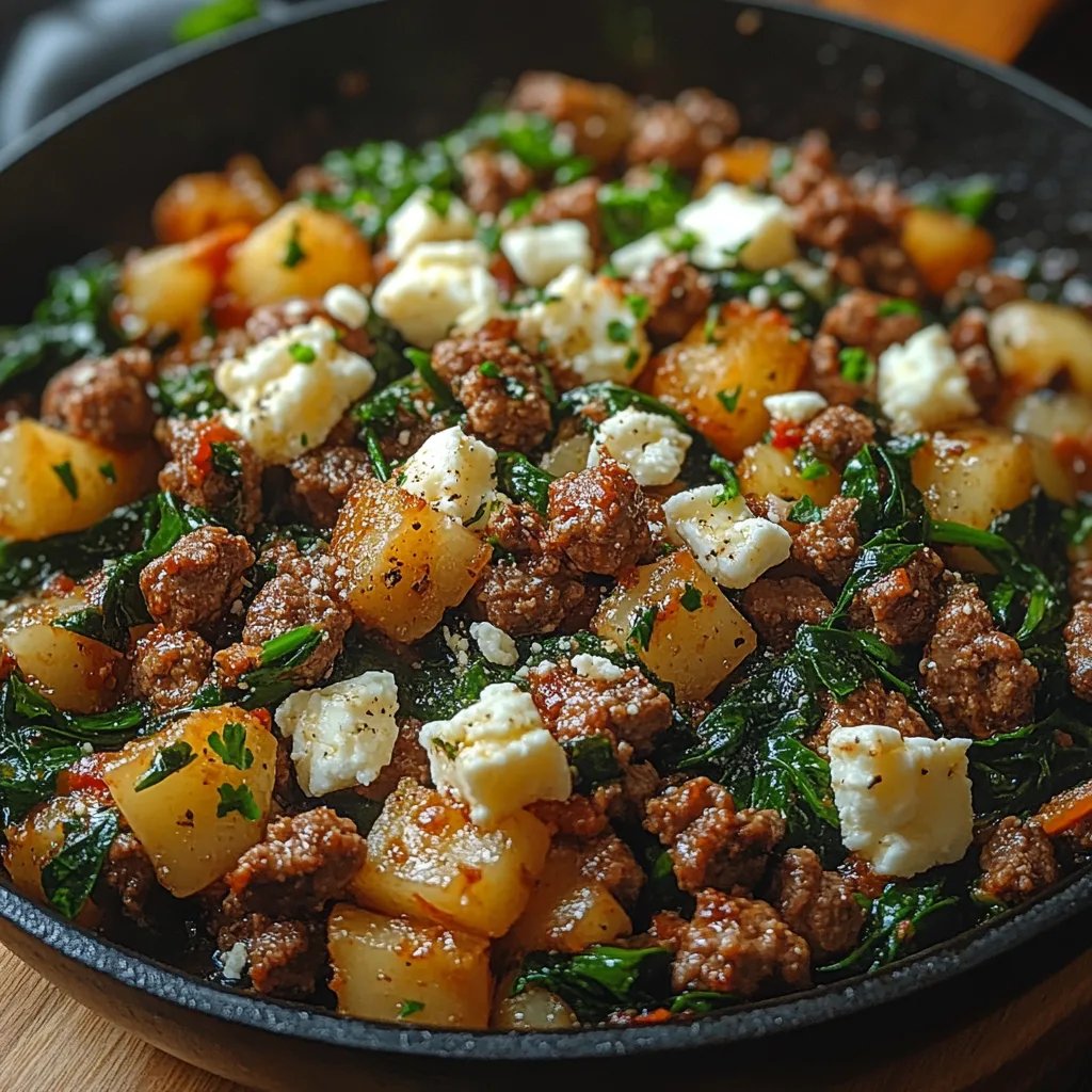 Frigideira de Carne Moída com Espinafre e Feta: Uma Receita Incrível e Definitiva