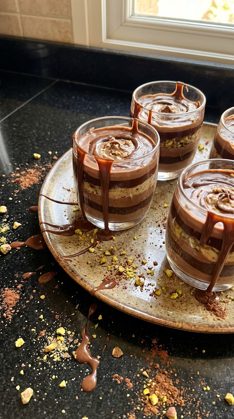 Taças luxuosas de chocolate de Dubai