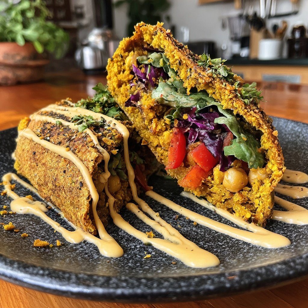 Wrap crocante de grão-de-bico