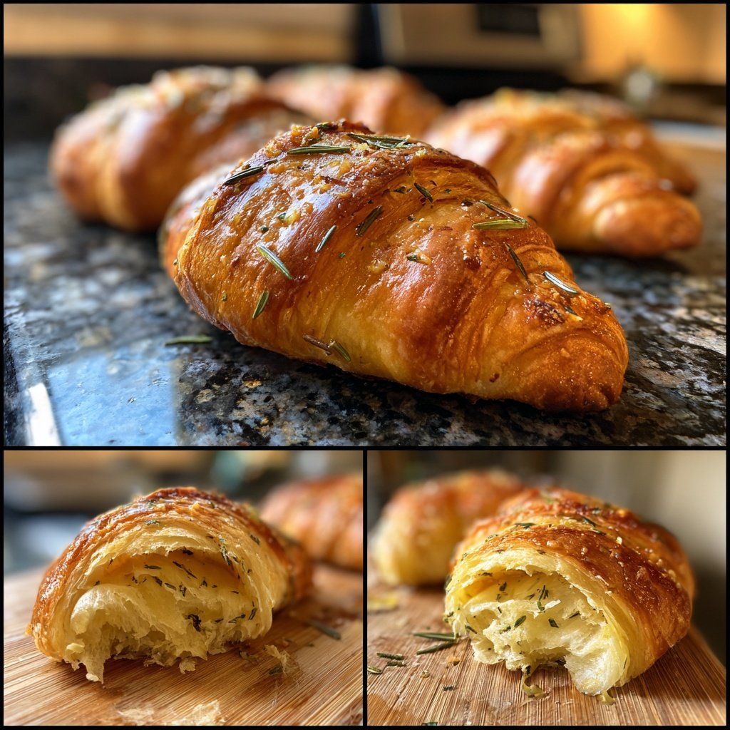 Coroa de croissants limão alecrim
