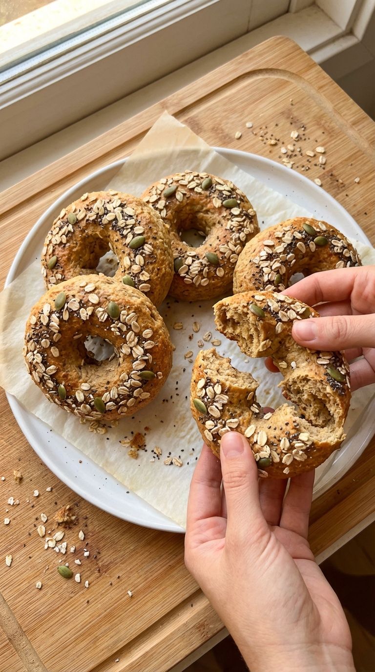 Bagels de aveia proteicos