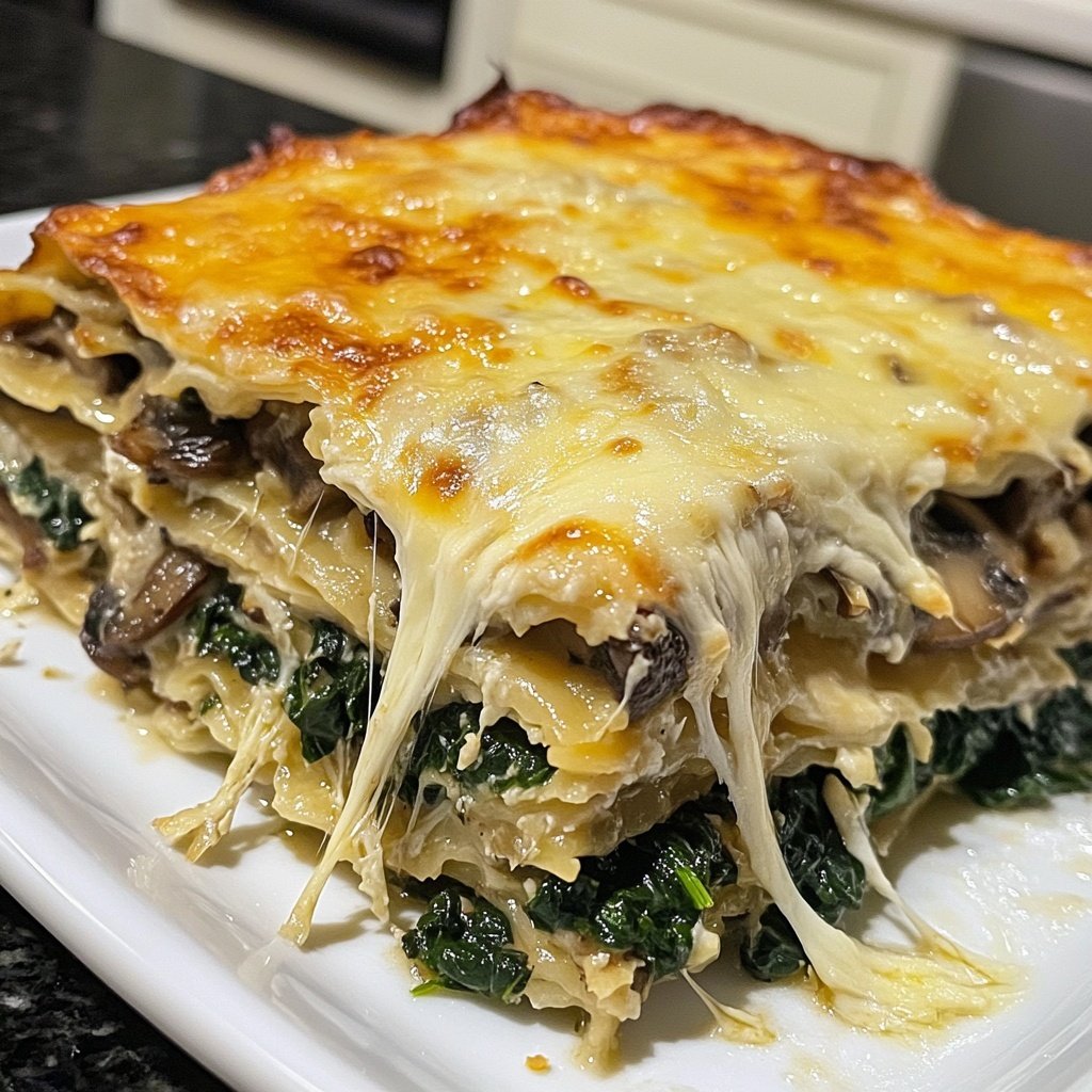 Lasanha de Cogumelos e Espinafre