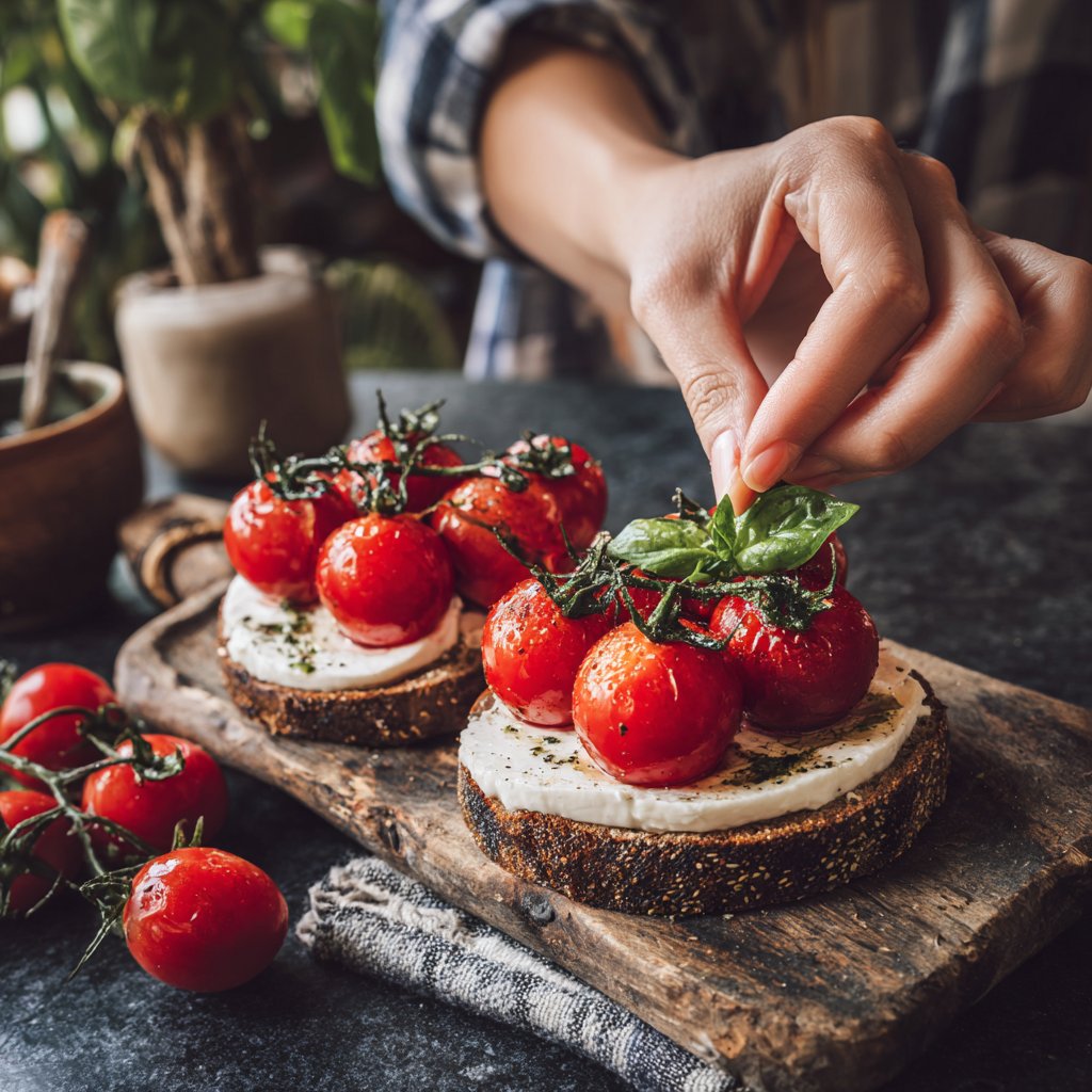 Espetos caprese tomate cereja simples