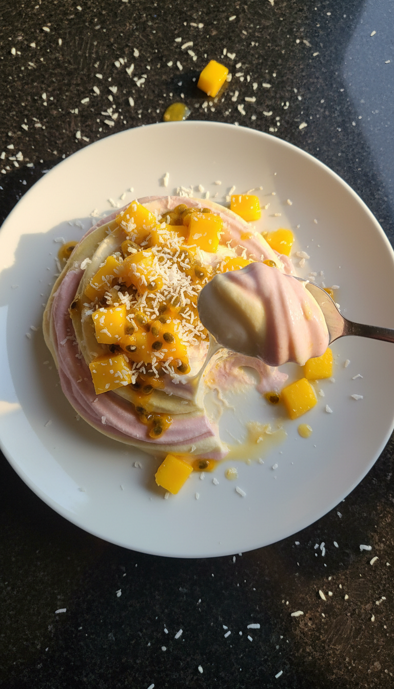 Delícia tropical de iogurte congelado