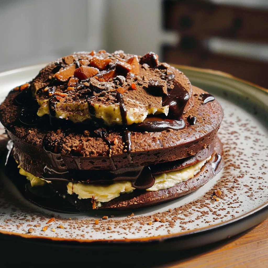 Bolo de Chocolate e Maracujá em Camadas